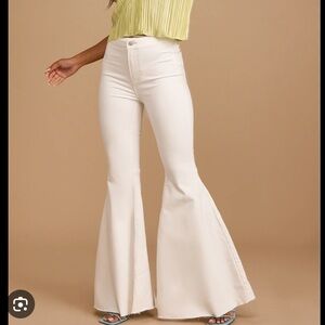 Free People White Flare Jeans